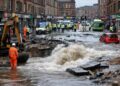 Glasgow Water Main Break Shettleston Road