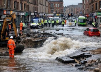 Glasgow Water Main Break Shettleston Road