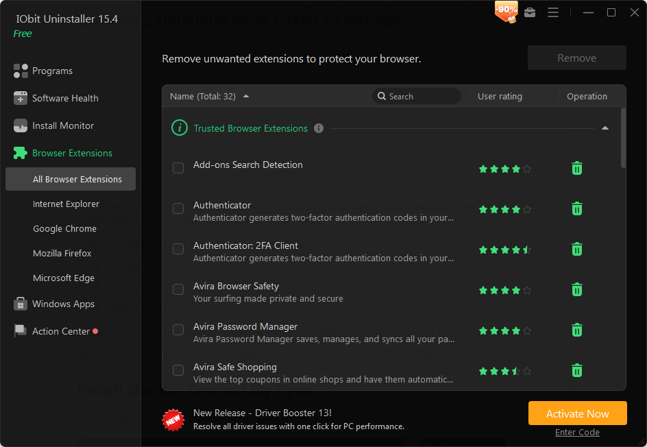 I installed many browser